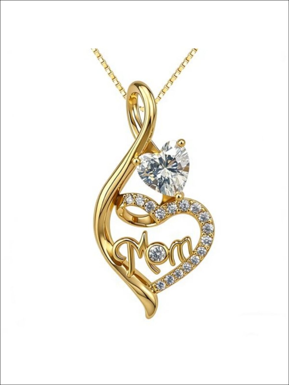 18K Gold Plated Infinity Heart Birthstone Necklace Women Jewelry Gift for Her